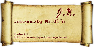 Jeszenszky Milán névjegykártya