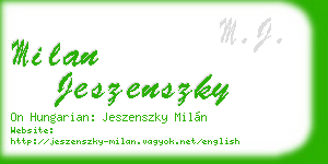 milan jeszenszky business card
